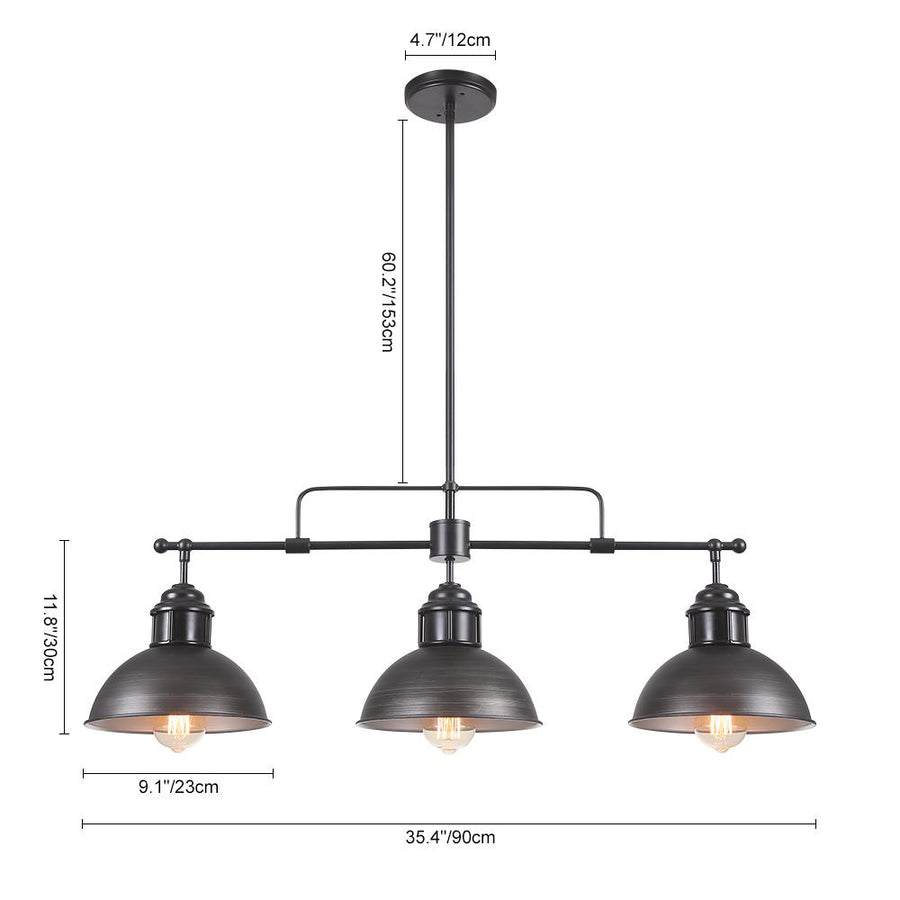 Farmhouze Light-Industrial Kitchen Linear Pot Lid Pendant Light-Pendant--