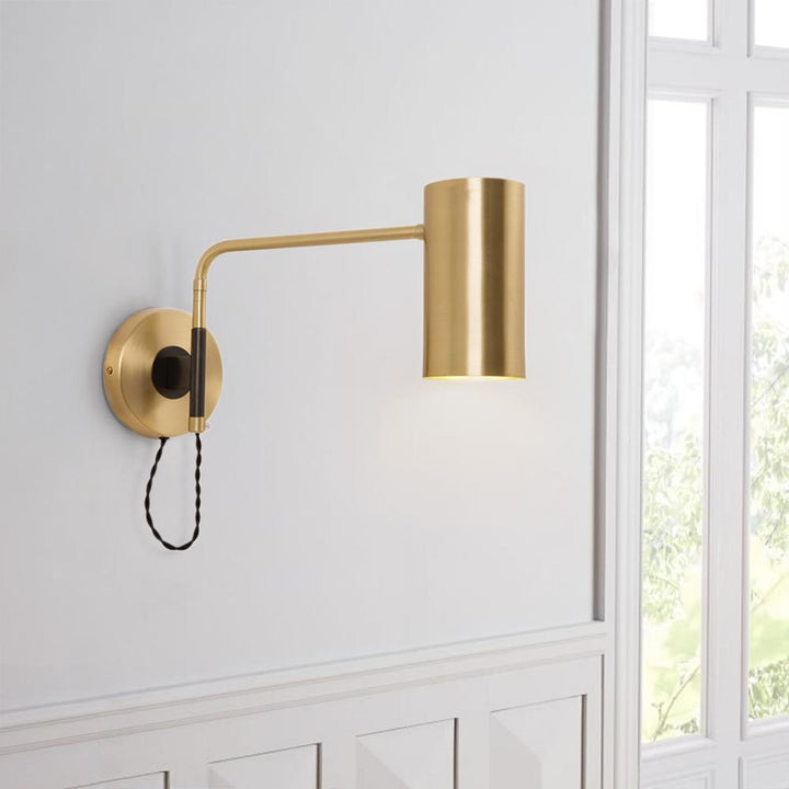 Farmhouze Light-Mid Century 1-Light Brass Wall Lamp-Wall Sconce--