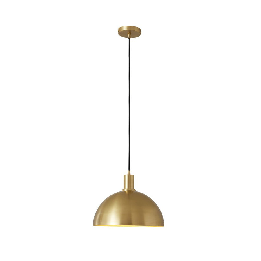 Farmhouze Light-Mid-Century Single Light Brass Dome Pendant-Pendant--
