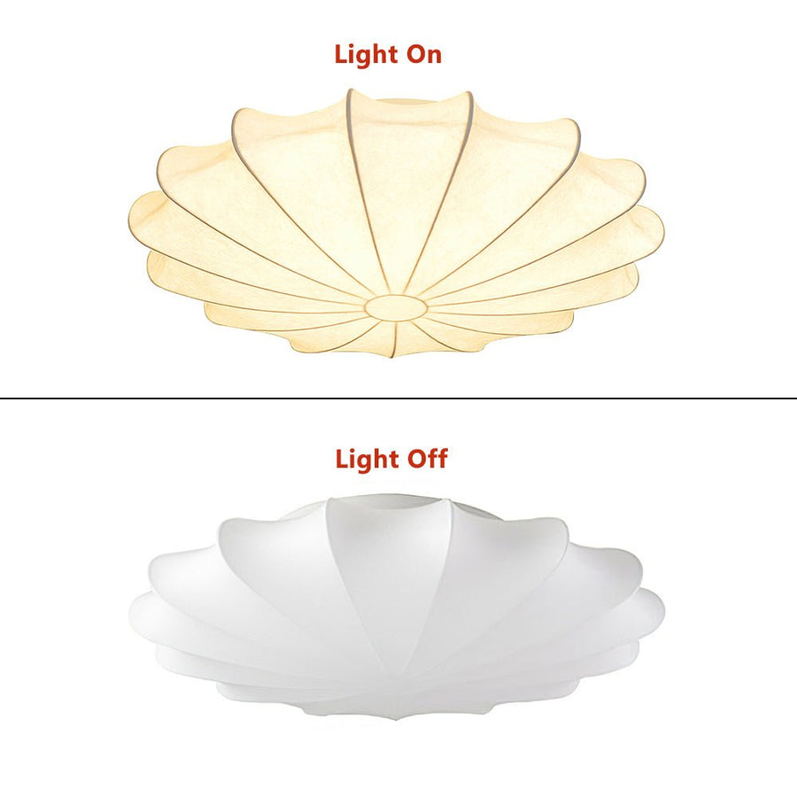 Farmhouze Light-Mid-century White Silk Flush Mount Light-Ceiling Light-M-