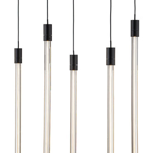 Farmhouze Light-Modern 12-Light Linear Cylinder LED Pendant Light-Chandelier-Black (Pre-Order)-
