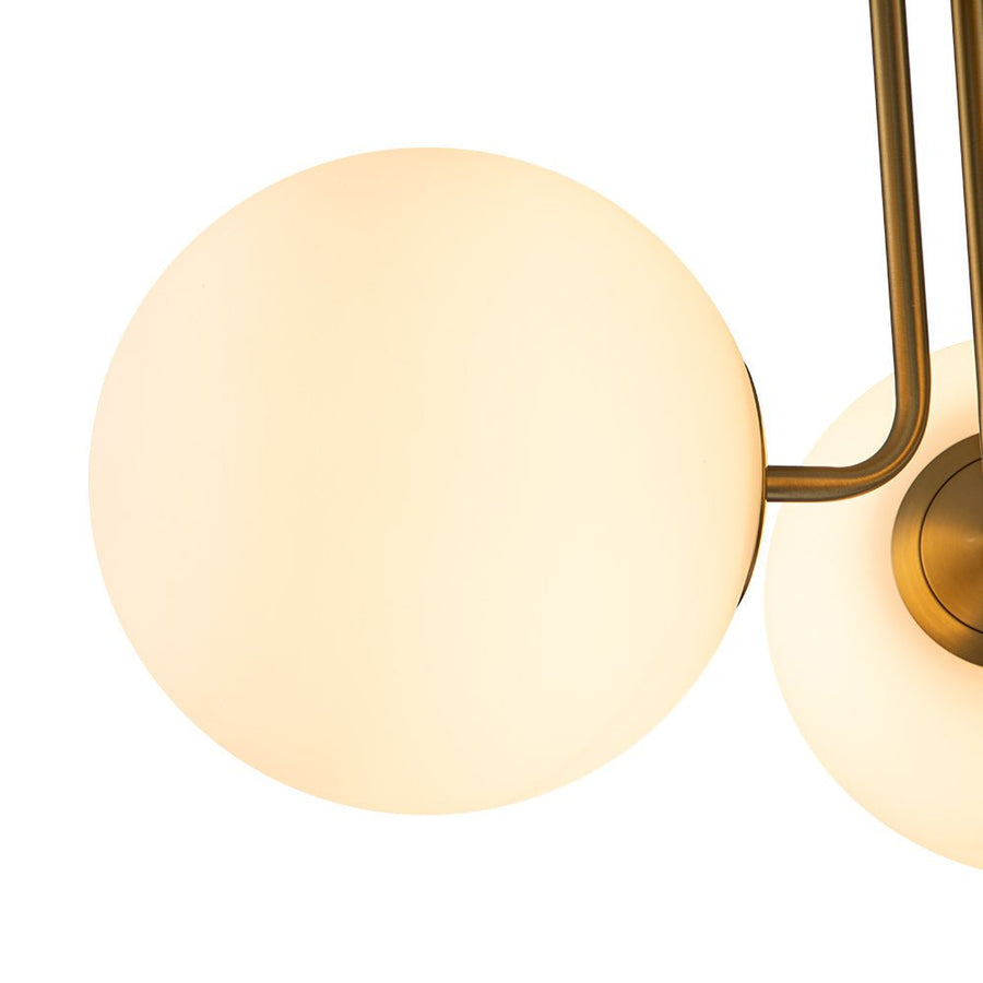 Farmhouze Light-Modern 3-Light Glass Globe Semi Flush Ceiling Light-Ceiling Light-Black Brass + Clear Glass-