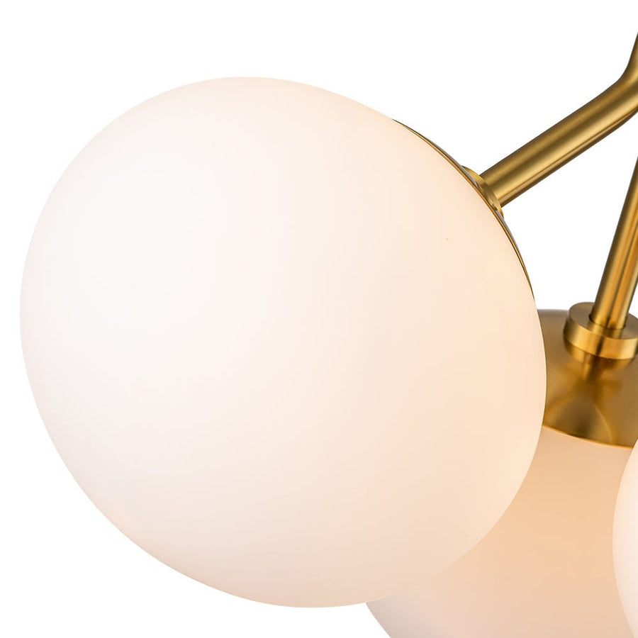 Farmhouze Light-Modern 3-Light Opal Glass Globe Semi Flush Mount Light-Ceiling Light-Nickel-