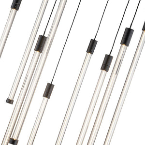 Farmhouze Light-Modern 9-Light Glass Linear LED Pendant Light-Chandelier-Black (Pre-Order)-