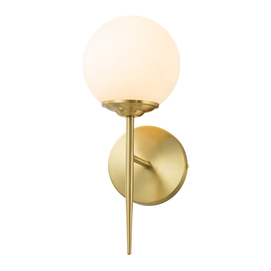 Farmhouze Light-Modern Brass 1-Light Frosted Glass Globe Wall Sconce-Wall Sconce-1-Light-Brass (Pre-Order)