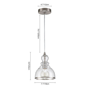 Farmhouze Light-Modern Farmhouse Seeded Glass 1-Light Kitchen Pendant Light-Pendant-1-Light-Nickel