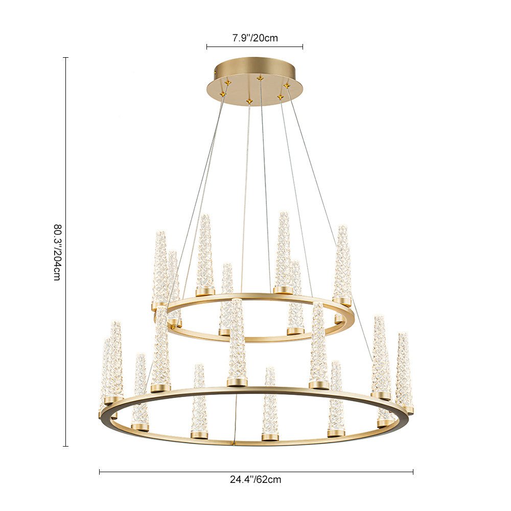 Modern Gold Dimmable LED Wagon Wheel Chandelier | Farmhouze Light