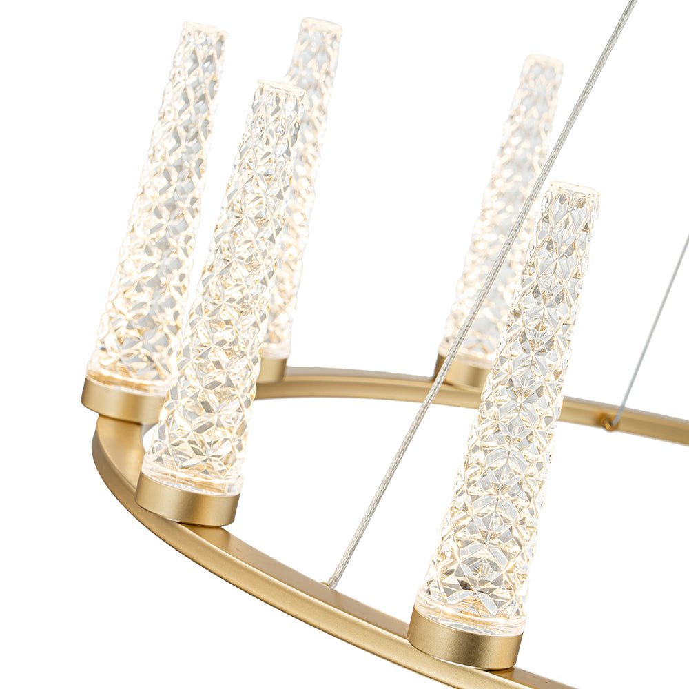 Modern Gold Dimmable LED Wagon Wheel Chandelier | Farmhouze Light