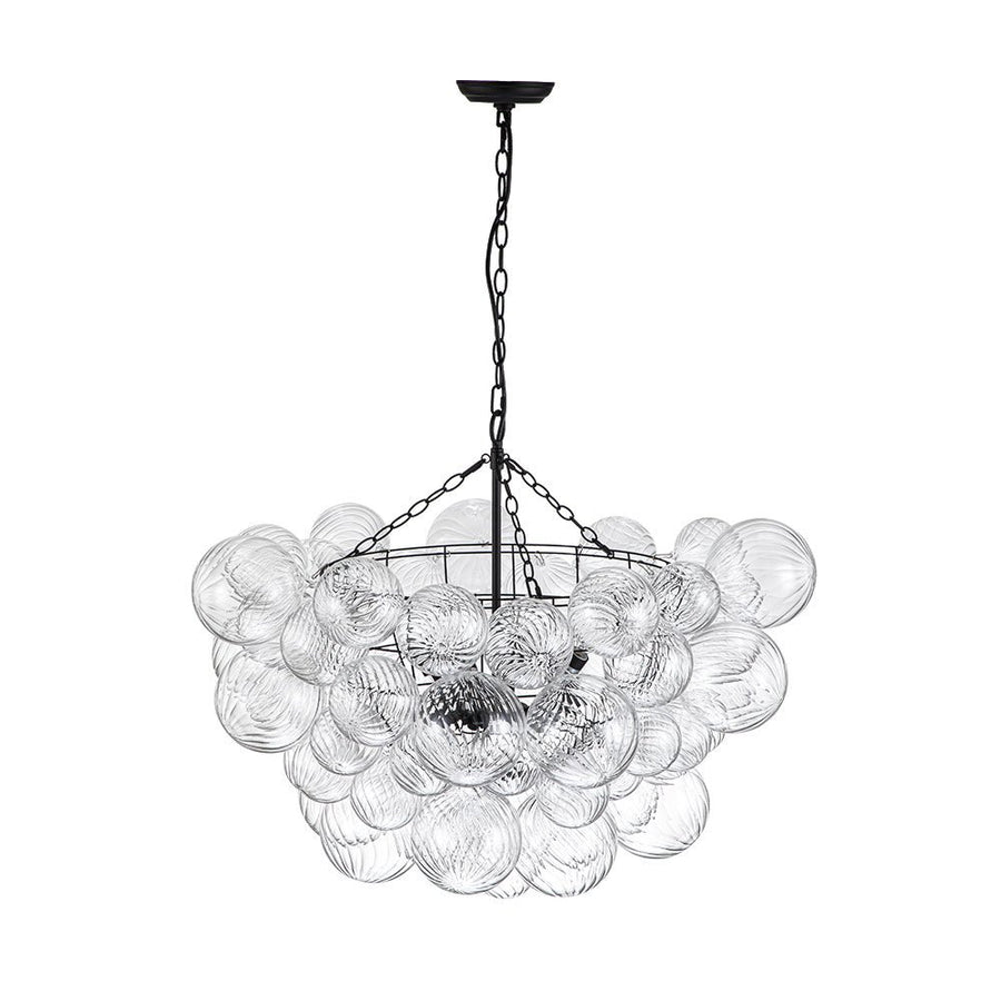 Farmhouze Light-Modern Luxe Swirled Glass Globe Bubble Chandelier-Chandelier-3-Light-Brass (Pre-order)