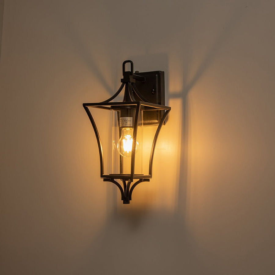Farmhouze Light-Retro Black 1-Light Outdoor Wall Lantern Light-Wall Sconce-Black-1-Light
