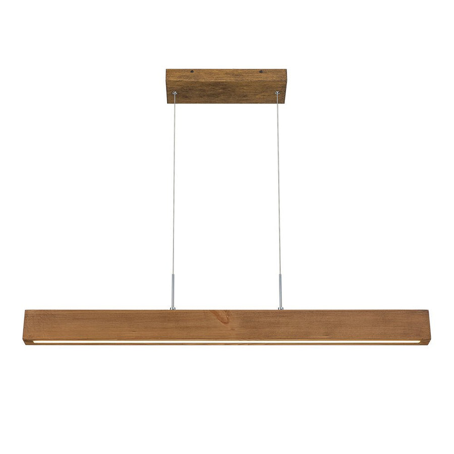Farmhouze Light-Rustic Linear Wood Dimmable LED Kitchen Island Pendant -Chandelier-Walnut-