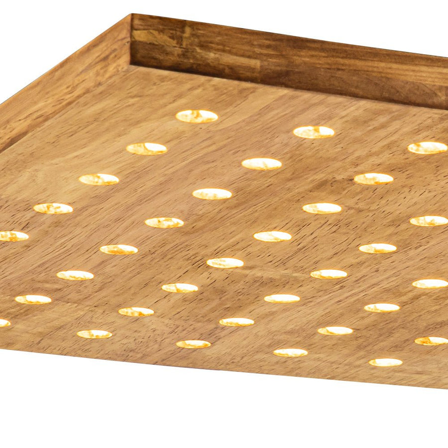 Farmhouze Light-Rustic Square Wood LED Flush Mount Ceiling Light-Ceiling Light--