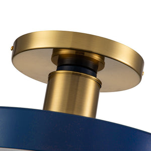 Farmhouze Light-Scandinavian Blue Round LED Semi Flush Mount Light-Ceiling Light-Blue-