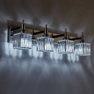 Farmhouze Light-Square Crystal Shade Vanity Light-Wall Sconce-2-Light-Chrome