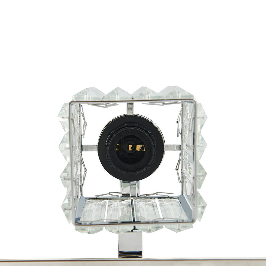 Farmhouze Light-Square Crystal Shade Vanity Wall Sconce-Wall Sconce-2-Light-Chrome