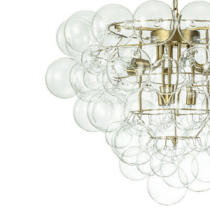 Farmhouze Light-Stunning 9-Light Glass Ball Cluster Bubble Chandelier-Chandelier-Brass-