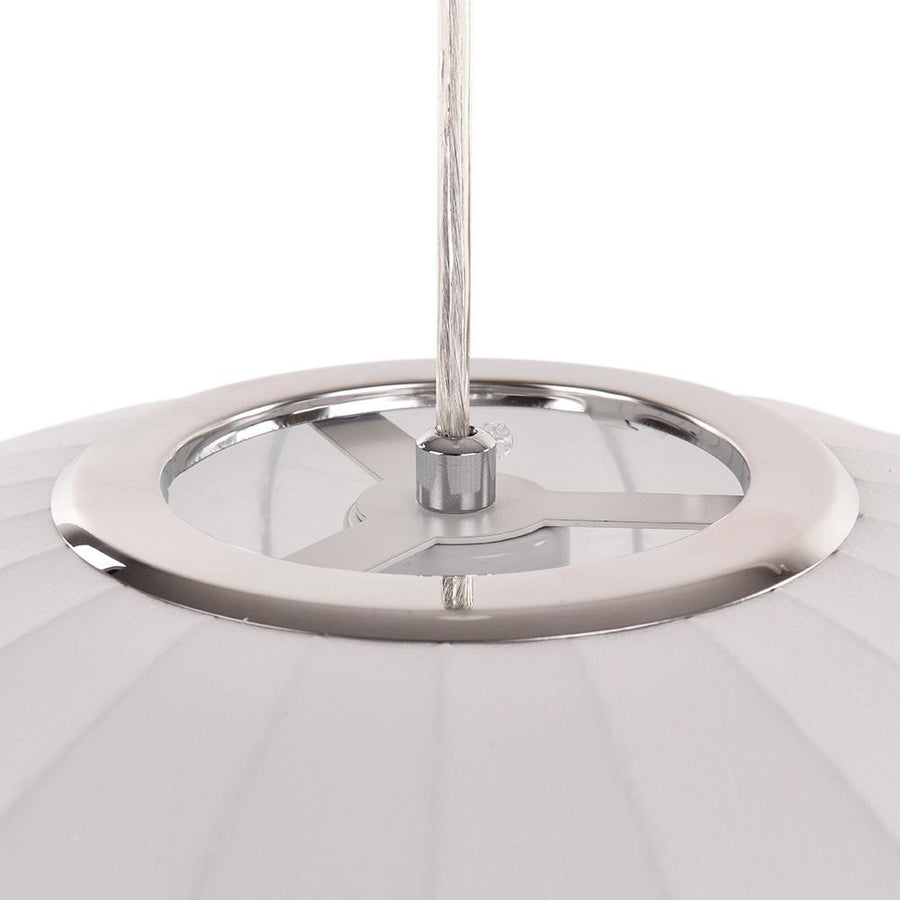 Farmhouze Light-White Fabric Lantern Pendant Light-Pendant-Ball-