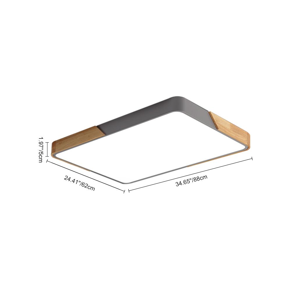 Wood Rectangle LED Ceiling Light | Farmhouze Light | Square Flush Mount ...