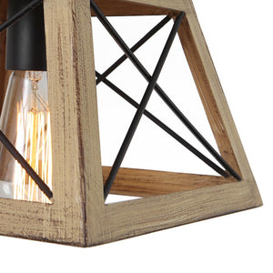 Farmhouze Lighting-Farmhouse Wood Lantern Single Pendant Light-Pendant-Brown-