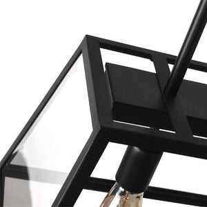 Farmhouze Lighting-Industrial 4-Light Black Rectangle Pendant-Pendant-Default Title-