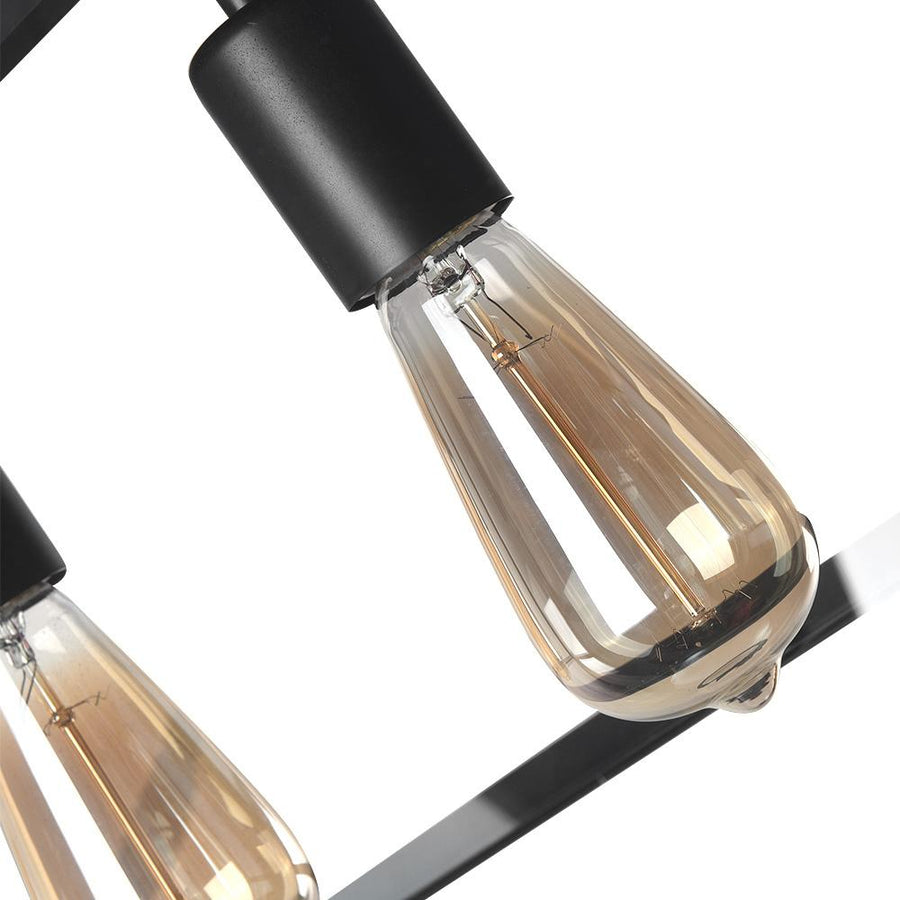 Farmhouze Lighting-Industrial 4-Light Black Rectangle Pendant-Pendant-Default Title-