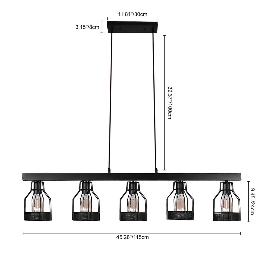 Farmhouze Lighting-Industrial 5 Light Metal Cage Hanging Pendant Light-Pendant-Default Title-