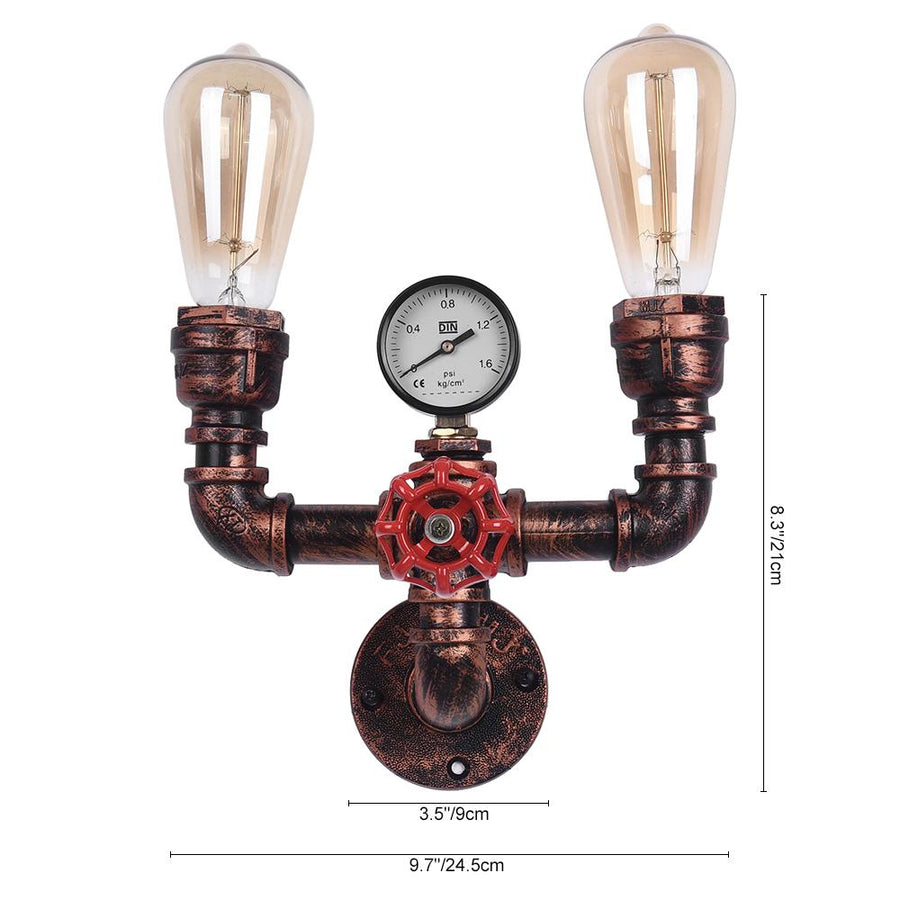 Farmhouze Lighting-Industrial Retro 2-Lights Pipe Wall Sconce-Wall Sconce-Default Title-