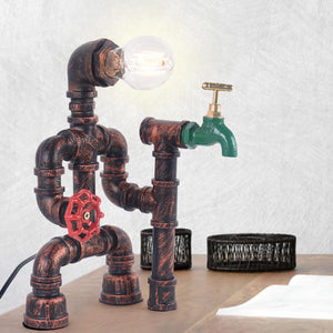 Farmhouze Lighting-Industrial Retro Rustic Steampunk Robot Table Lamp-Table Lamp-Default Title-
