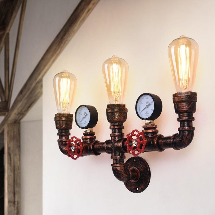 Farmhouze Lighting-Industrial Rustic 3-Light Steampunk Wall Sconce-Wall Sconce-Default Title-