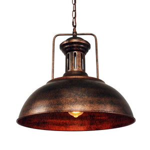 Farmhouze Lighting-Industrial Single Dome Pendant Light-Pendant-Rusty-
