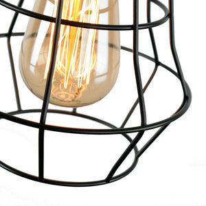 Farmhouze Lighting-Industrial Vintage Black Cage Pendant Light-Pendant-Default Title-