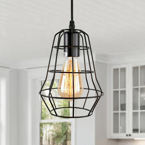 Farmhouze Lighting-Industrial Vintage Black Cage Pendant Light-Pendant-Default Title-