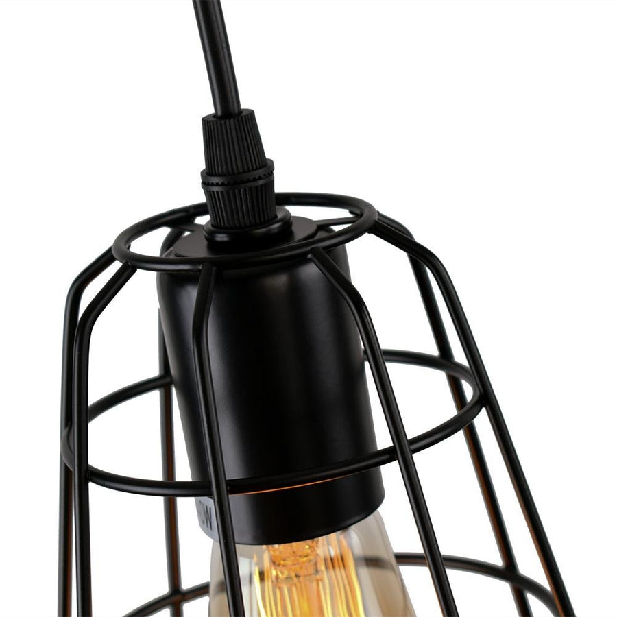 Farmhouze Lighting-Industrial Vintage Black Cage Pendant Light-Pendant-Default Title-