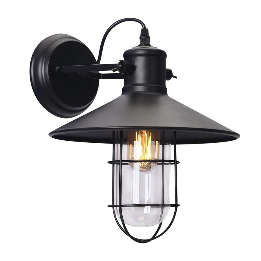 Farmhouze Lighting-Industrial Vintage Black Metal Cage Wall Sconce-Wall Sconce-Default Title-