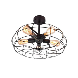 Farmhouze Lighting-Industrial Vintage Semi Flush Mount Ceiling Light-Ceiling Light-Black-