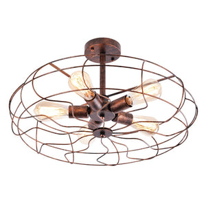 Farmhouze Lighting-Industrial Vintage Semi Flush Mount Ceiling Light-Ceiling Light-Rusty-