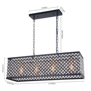 Farmhouze Lighting-Mid Century Crystal Rectangular Pendant-Pendant-Default Title-