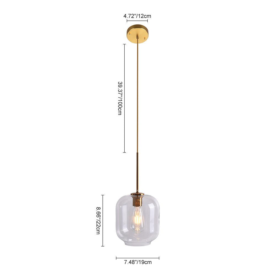 Farmhouze Lighting-Mid Century Geometric Glass Jar Pendant-Pendant-Small-