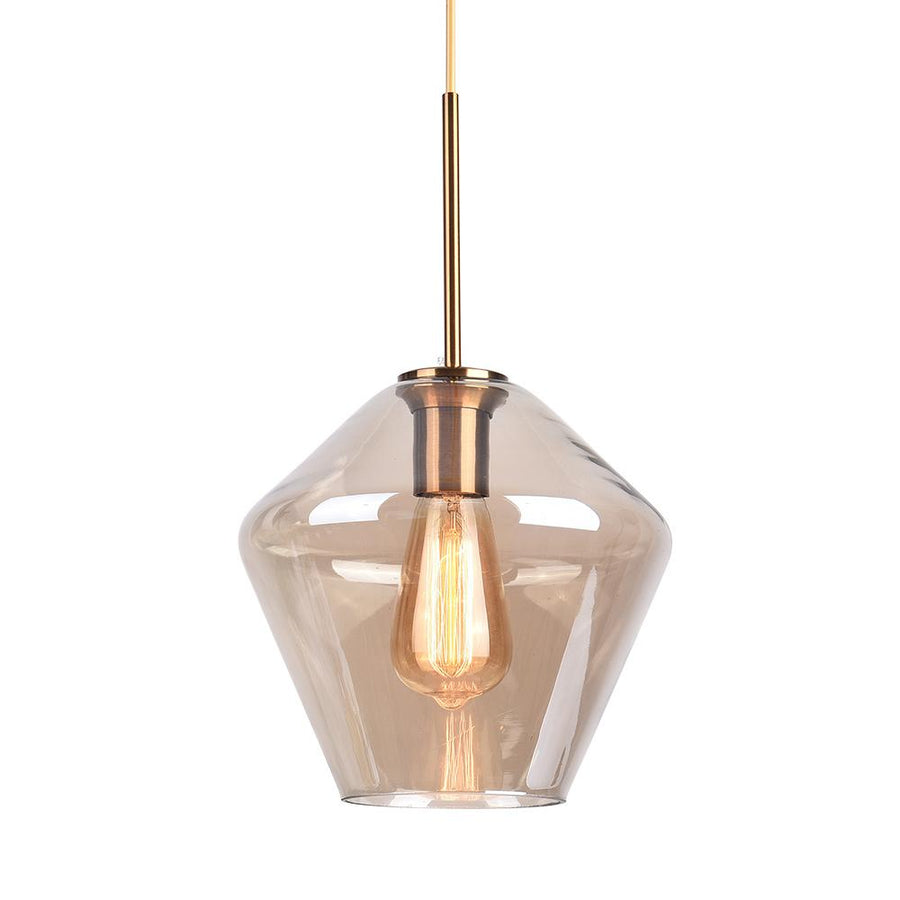 Farmhouze Lighting-Minimalist Geometric Glass Hanging Pendant Light-Pendant-M-Amber Glass